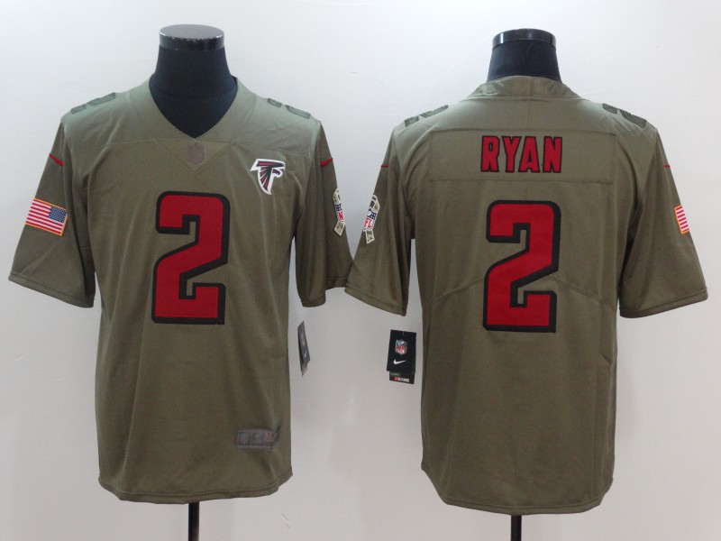 Men Atlanta Falcons #2 Ryan Nike Olive Salute To Service Limited NFL Jerseys